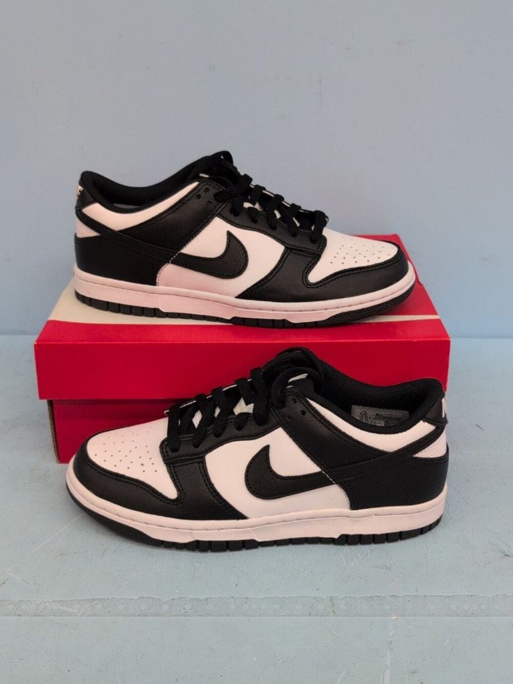 Nike Dunk Low GS White Black Panda Youth Sneakers Shoes 4.5Y CW1590-100